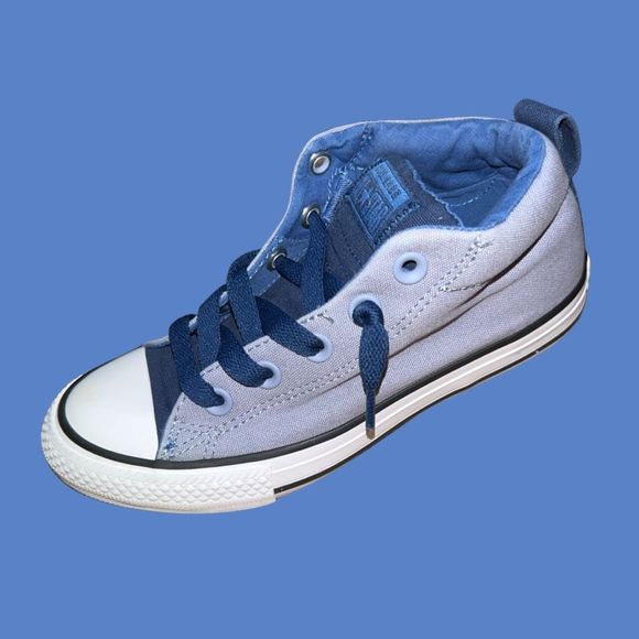Kids Converse Chuck Taylor All Star Street Mid Glacier Gray Sneaker Shoes Size 2 - Picture 1 of 8